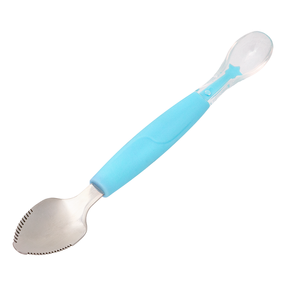 Colher 2 em 1 Infantil Azul Buba para Introdução Alimentar - Image 3
