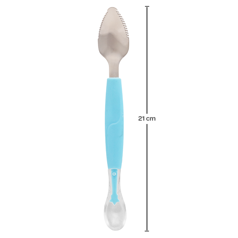Colher 2 em 1 Infantil Azul Buba para Introdução Alimentar - Image 5
