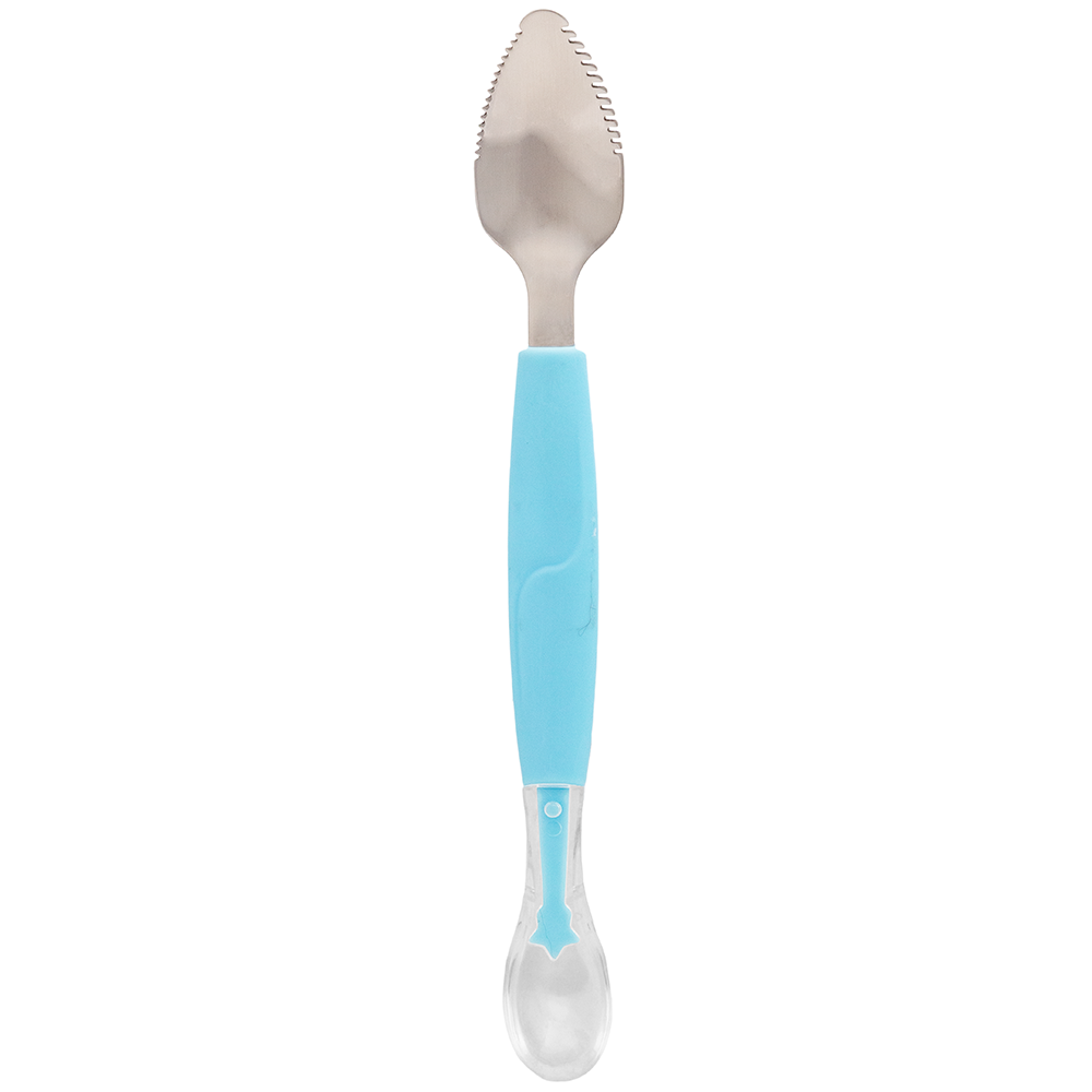 Colher 2 em 1 Infantil Azul Buba para Introdução Alimentar - Image 2