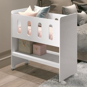 Mini Berço Zain 3 em 1 Com Colchão Reller – Branco Fosco