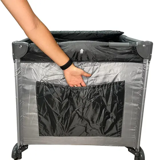 Berço Cercado Portátil Infinity Cinza Com Trocador - Image 4