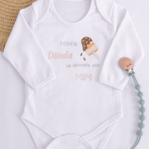 Body Bebê RN Manga Longa Minha Dinda se Derrete por Mim