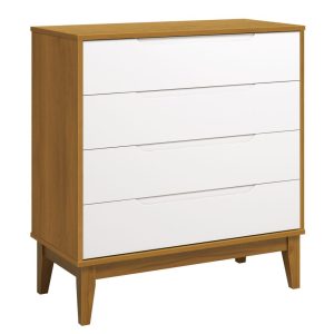Cômoda Elfe Classic Gaveteiro Reller – Branco Fosco Com Savana