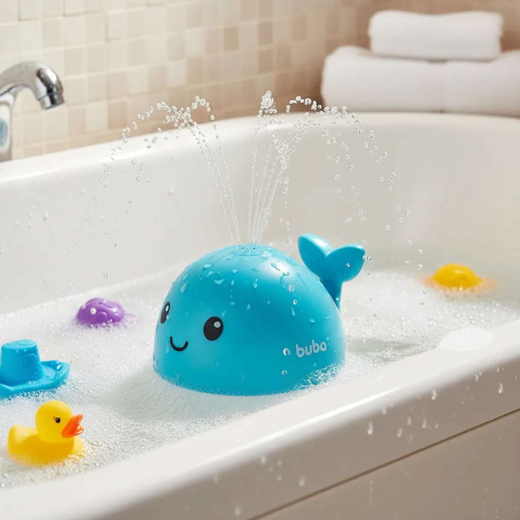 Brinquedo de Banho Baleia Esguicha Água com Luz – Buba