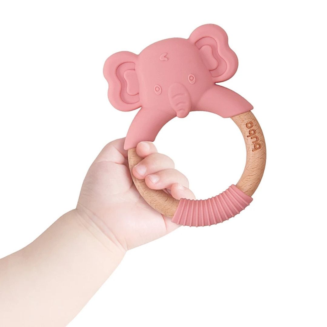 Mordedor Buba em Silicone e Bambu Elefante Rosa - Image 2