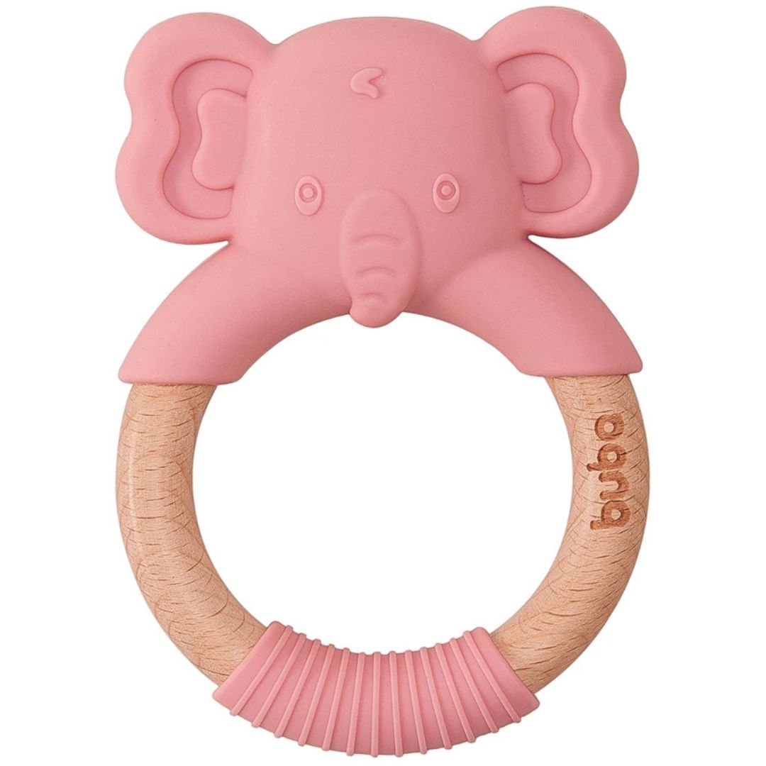 Mordedor Buba em Silicone e Bambu Elefante Rosa - Image 3