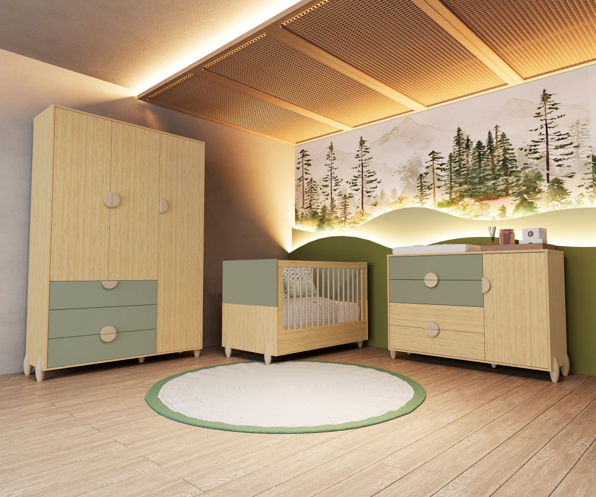 Berço Gracia 2 em 1 Infantil Reller – Oliva Naturale - Image 4