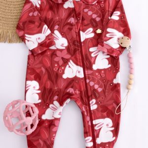 Macacão Soft Bebê Estampado Jardim dos Coelhinhos com Zíper