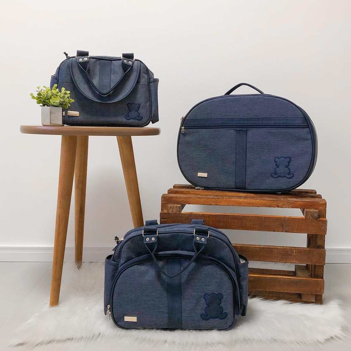 Kit Bolsa Luxo – 3 Peças Cinza Escuro - Image 2
