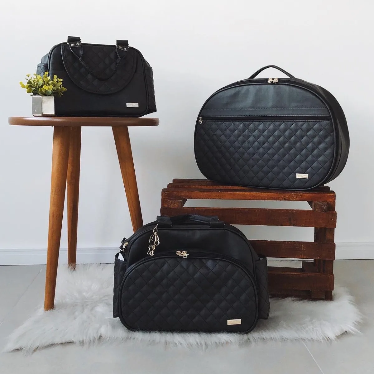 Kit Bolsa Luxo – 3 Peças Preto - Image 2