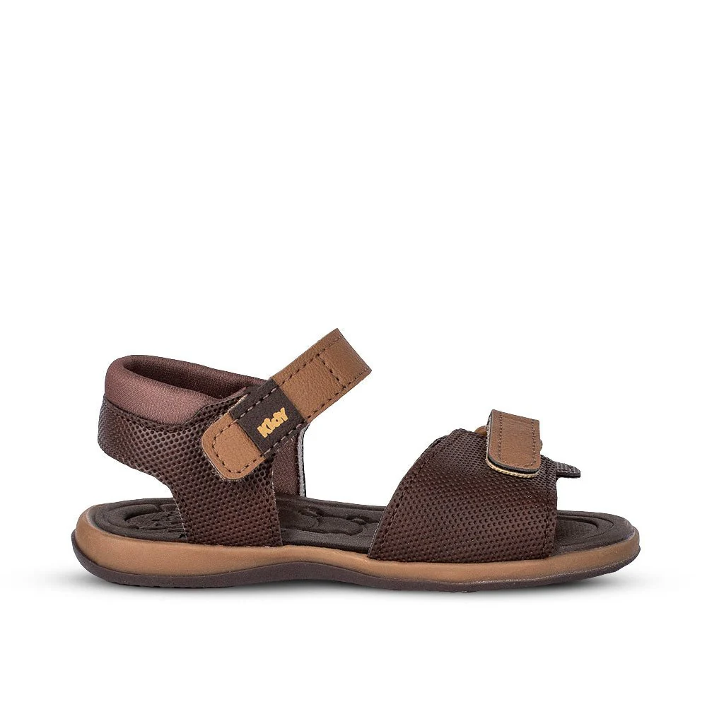 Sandália Infantil Menino Kidy Baby Café e Caramelo com Velcro Primeiros Passos 18 ao 24 - Image 4